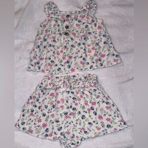 Kate Mack Floral Kids Matching Set - Pink and Blue